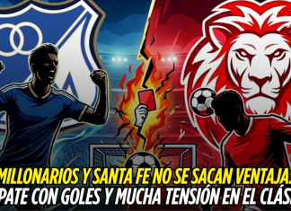 Millonarios y Santa Fe: empate intenso y con goles Millonarios, Santa Fe