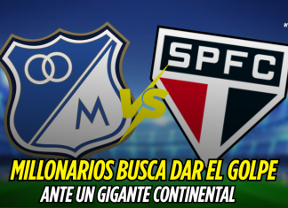 Millonarios va por la sorpresa ante un gigante Millonarios, Sao Paulo, Copa Sudamericana