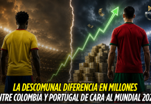 Colombia y Portugal: así está la diferencia en millones Selección Colombia, Selección de Portugal, Copa Mundia 2026, Mundial 2026